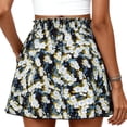 thumbnail image 4 of Women's Flowy High Waist Wide Leg Ruffle Shorts for Summer Beach Vacation - Blue, Size M, 4 of 6