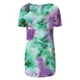 thumbnail image 4 of Pompotops Blouse d'Été pour Femmes Col Rond Ample Manches Courtes Imprimé Décontracté Liquidation, 4 of 5