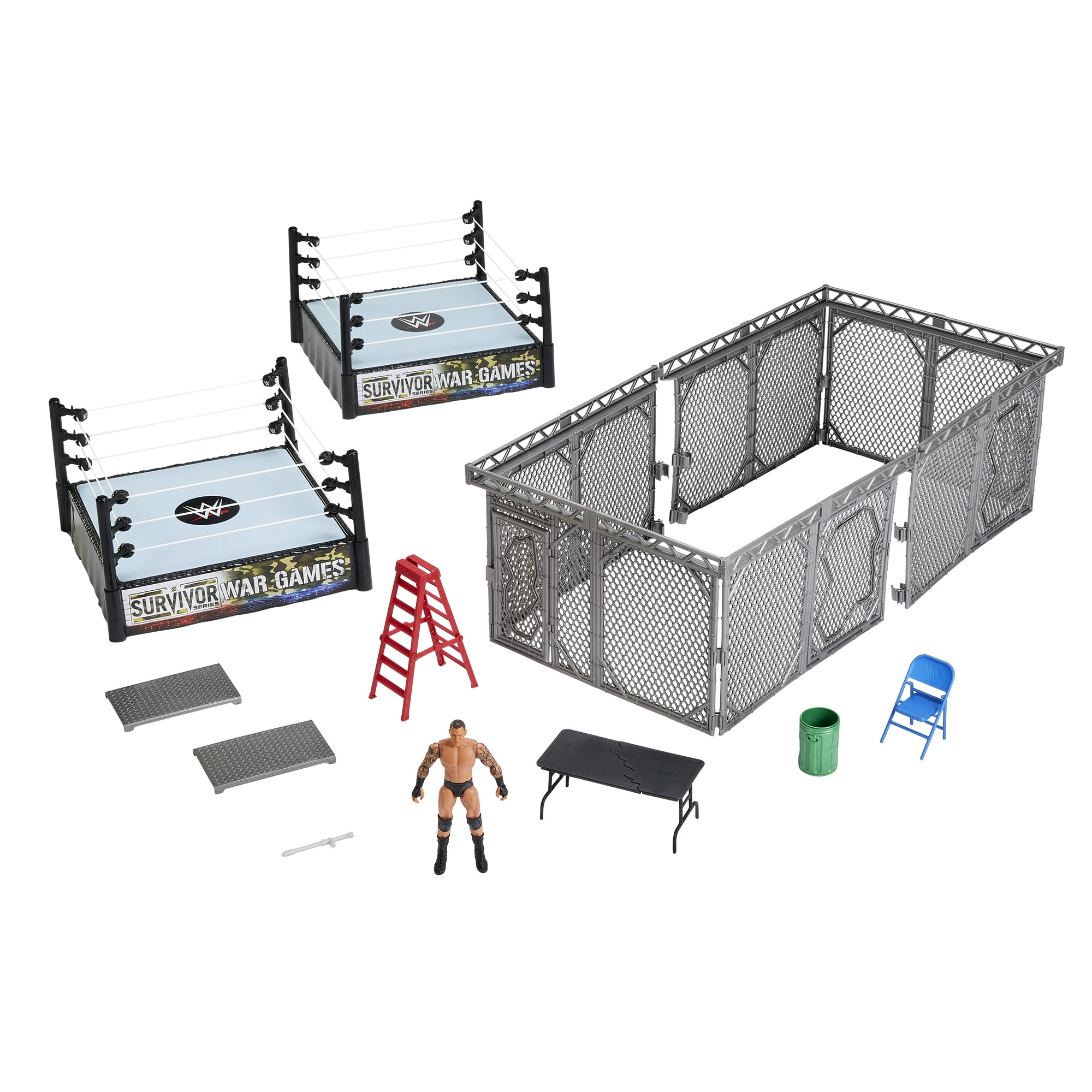 War Games w/ Randy Orton Figure WWE Ring Playset Mattel WWE Toy Wrestling Ring Playset