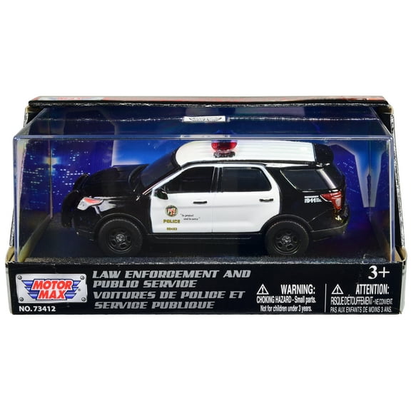 2015 Ford Police Interceptor Utility Black and White "LAPD (Los Angeles Police Department)" 1/43 Diecast Model Car by Motormax