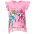 thumbnail image 3 of My Little Pony Rainbow Dash Pinkie Pie Little Girls T-Shirt and Bike Shorts Outfit Set Toddler to Big Kid, 3 of 5