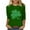 Green1, variant on St Patricks Day 3/4 Sleeve Tops for Women Oversize Block Color Shamrock Graphic Shirts Spring Casual Clothes