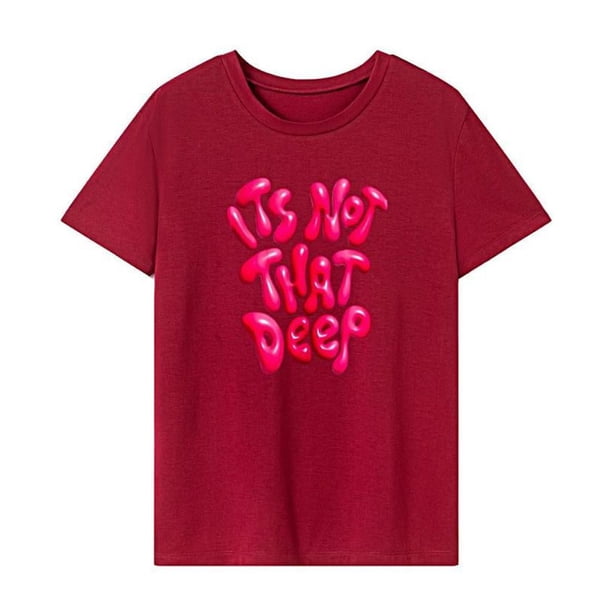 Camiseta para mujer Tops de verano Camiseta ligera y suave con cuello redondo para oficina de vacaciones M
