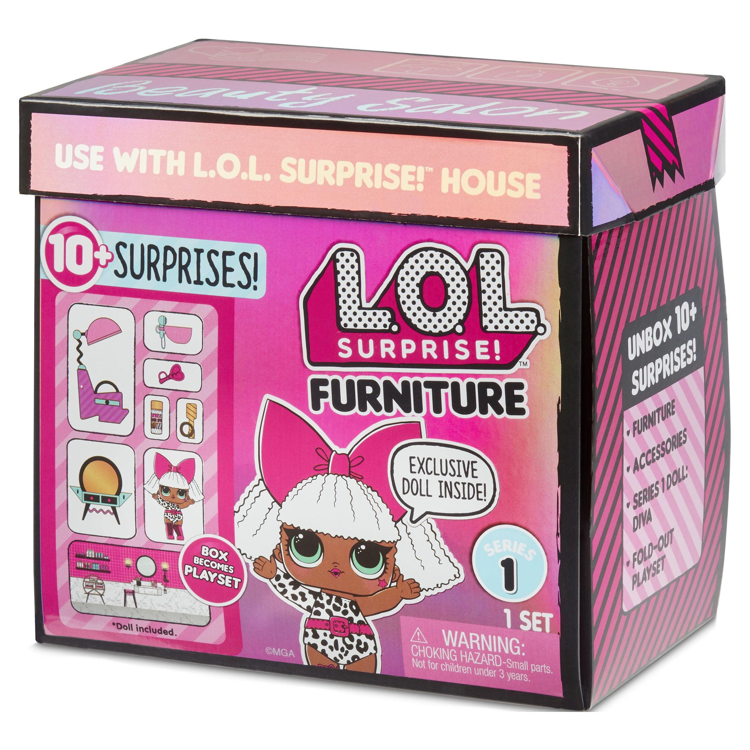 LOL Surprise Furniture Playset With Cozy Coupe, M.C. Swag Doll