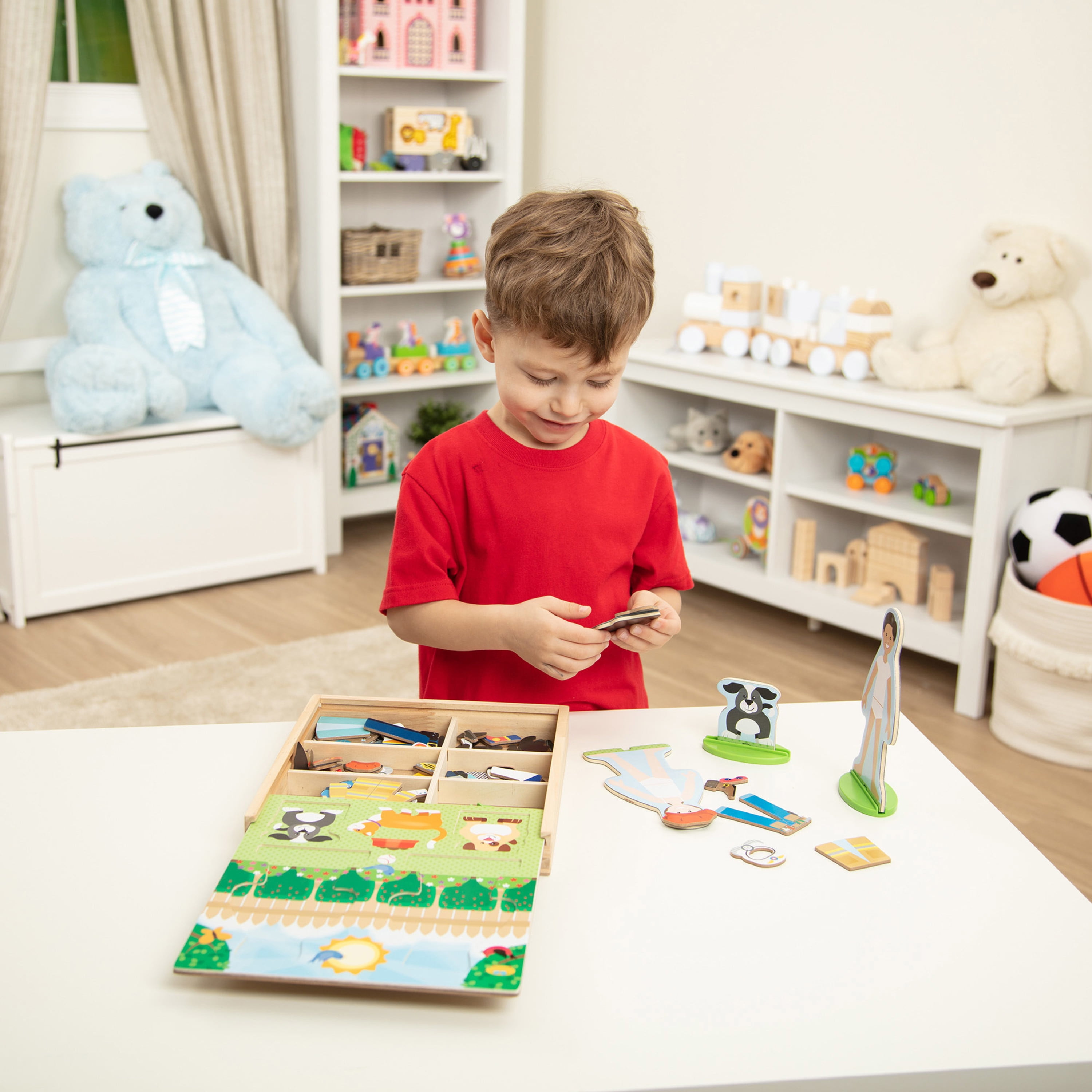 Melissa & Doug Occupations Magnetic Dress-Up Wooden Dolls Pretend Play Set (82 pcs)
