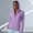 Purple, variant on ClodeEU Women's Hooded Zip Long Sleeve Sun Protection Shirt,Solid Color Casual Slim Fit Summer Top Black,Women's Plus L