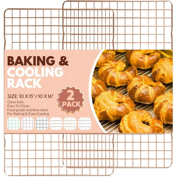 2 PCS Cooling Racks for Cooking and Baking, 15x10 Inches Stainless Steel Cooling Rack, Sheet Pan with Wire Rack for Baking Sheet, Bacon Rack Oven Safe Fits Jelly Roll Sheet Pan