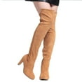 thumbnail image 2 of Shoe'N Tale Women Faux Suede Chunky Heel Stretch Over The Knee Thigh High Boots, 2 of 3