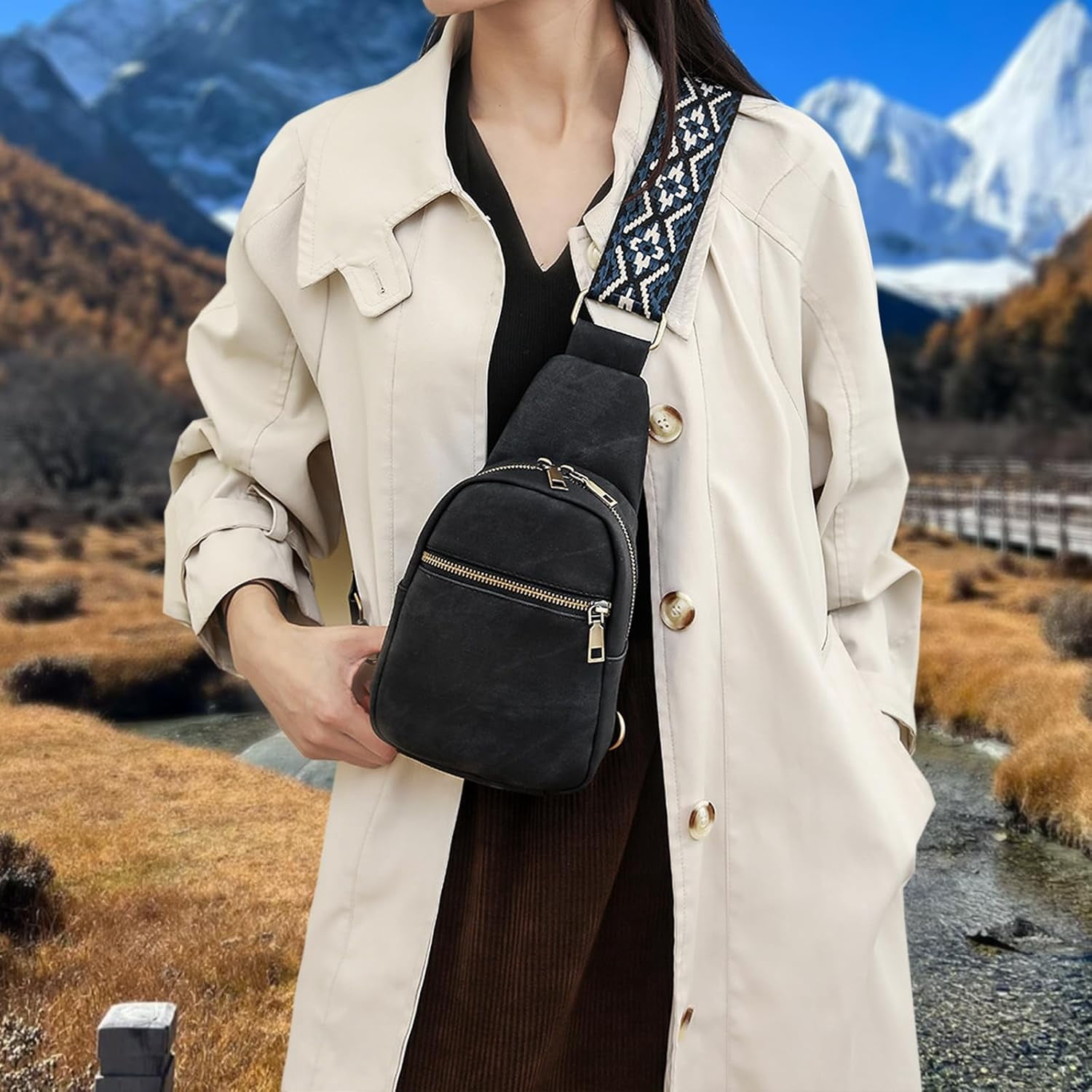 NANAHuang Small Sling Bag for Women Men Cross Body Bag Trendy Fanny Packs Chest Bag Crossbody Purse for Travel, Pink