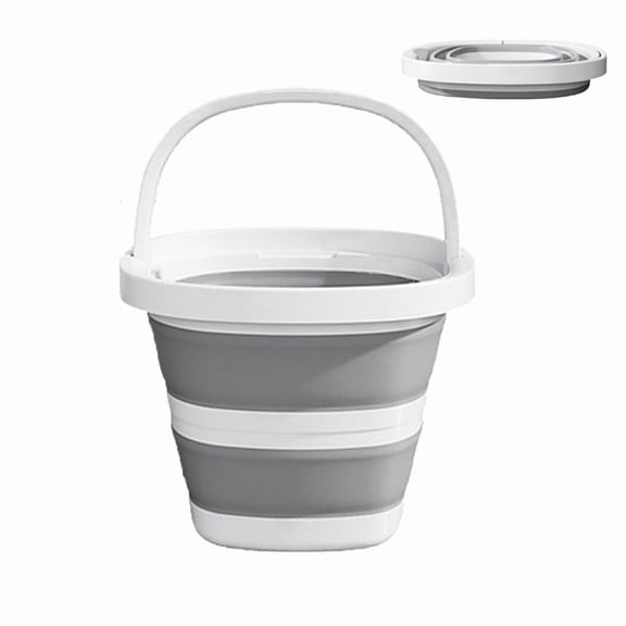 UHIAGREE Collapsible Bucket,5L 1.3 Gallon Small Cleaning Mop Buckets, SiliconeCleaning Tub(Gray)