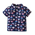 thumbnail image 2 of Boys' Independence Day Printing Leisure Time Comfort Short Sleeve Lapel Top Boys and Toddlers Cotton Boys Short Sleeve Ringer, 2 of 4