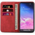 thumbnail image 3 of Samsung Galaxy S10e Wallet Case,Premium PU Leather Flip Folio Case with Card Slot,Kickstand Holder Magnetic Closure [TPU Shockproof Interior Protective Case] for Galaxy S10e,Red+Black, 3 of 9