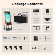 Magic Mirror Photo Booth Machine with 12MP 4K HD Camera, 32 Interactive Touchscreen,Instant Print Share Photo Booth,CHACKTOK VIP,Remote Control RGB Rlight,Perfect for Parties(Android,Flight Case)