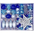 thumbnail image 2 of Adornos de bolas navideñas 73 piezas bolas navideñas azules y plateadas adornos para copas de árboles de Navidad adornos colgantes para fiestas de bodas y Navidad LzGUNGY, 2 of 4