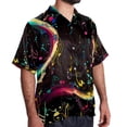 thumbnail image 2 of Note Men's Short Sleeve Shirts with Spread Collar Tops, Casual Printed Poplin Shirt, Button Down Short Summer Beach Shirts - Unisex, 2 of 6