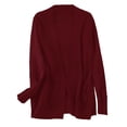 thumbnail image 3 of Hanerdun Women Sweater Cardigans Female Casual Pocket Open Front Cardigan Red L, 3 of 5