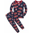thumbnail image 3 of QEFJNO 2-8Y Kids Boys 100% Cotton Pajamas Set Toddler 2-Piece Long Sleeve Sleepwear Little Boys Fire Truck Pjs, 3 of 10