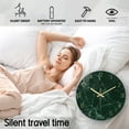 thumbnail image 3 of Wall Clocks Battery Operated 16 Inch Dark Green Luxury Marble Silent Non Ticking Decorative Wall Clocks for Living Room Kitchen Bedroom Bathroom, 3 of 6