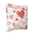 thumbnail image 2 of LNWH Decorative Pillow Covers, Watercolor Heart Doodle Square Sofa Decorative Knit Pillow Case, 26"x26", 2 of 8