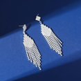 thumbnail image 5 of Glittering Rhinestone Tassel Dangle Earrings,Trendy Sparkling Chandelier Drop Earerings,Aesthetic Party Prom Accessories Jewelry Gift for Women, 5 of 11