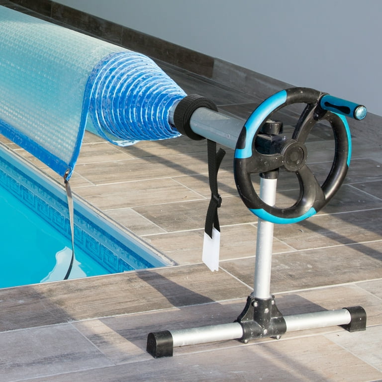 Pool Solar Cover Reel Attachment Kit Including Cord Plates Buckles Adhesive  Nylon Straps and Tabs