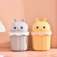 thumbnail image 5 of Cute Mini Desk Trash Can With Lid Small Waste Basket For Bedroom Office Bathroom Multi Functional Garbage Container Home Decor, 5 of 6