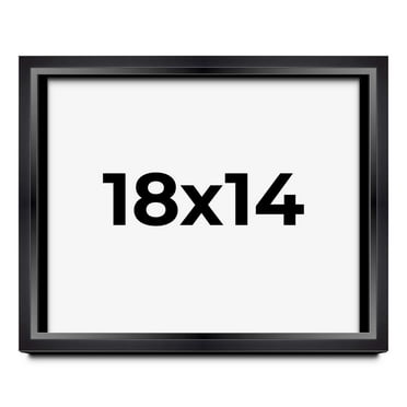 18x14 Shadow Box Frame Black | 1.25 inches Deep Real Wood Contemporary Shadowbox Display Frame | UV