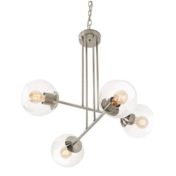 JAMP25MBSN AFX Jamie 4- Light Pendant in Contemporary-Modern-Transitional Style 24.1 Inches Tall and 25.1 Inches Wide-Satin Nickel Finish
