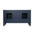 thumbnail image 4 of ANGELES HOME 60" Bathroom Vanity with Double Sinks, Solid Wood Bathroom Makeup Cabinet W/ 4 Doors and 4 Drawers, Bathroom Vanity Storage Organizer with Carrara White Quartz Countertop, Navy Blue, 4 of 9