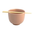 thumbnail image 1 of Tazón de Cerámica para Ramen, Cuenco para Fideos, Arroz o Comida Oriental, Resistente al Calor con Palillos Reutilizables Hechos de Bambú, Capacidad 600 ml, Rosa, 1 of 11