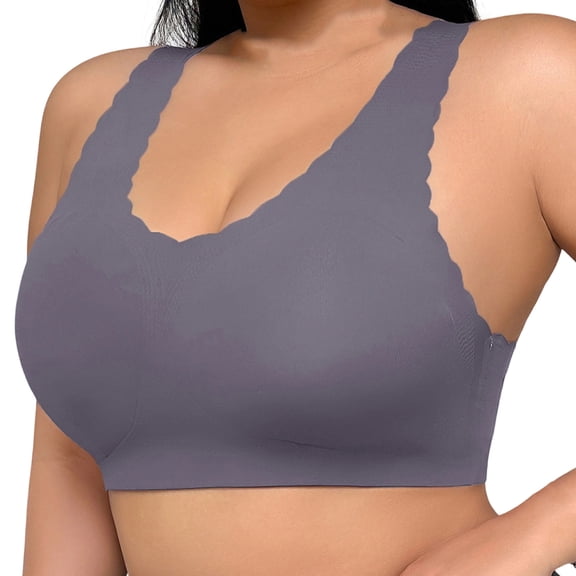Aofany Wireless Bras for Women No Underwire Seamless Full Coverage Comfort Push Up Bra Plus Size Tshirt Bras, 40B/C-46B/C