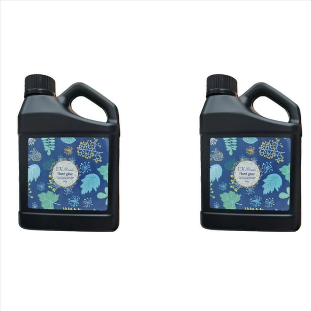 2X Resina UV 500 G: Resina Epoxi de Curado Rápido con UV, Transparente y Mejorada, para la Fabricación de Joyas Artesanales