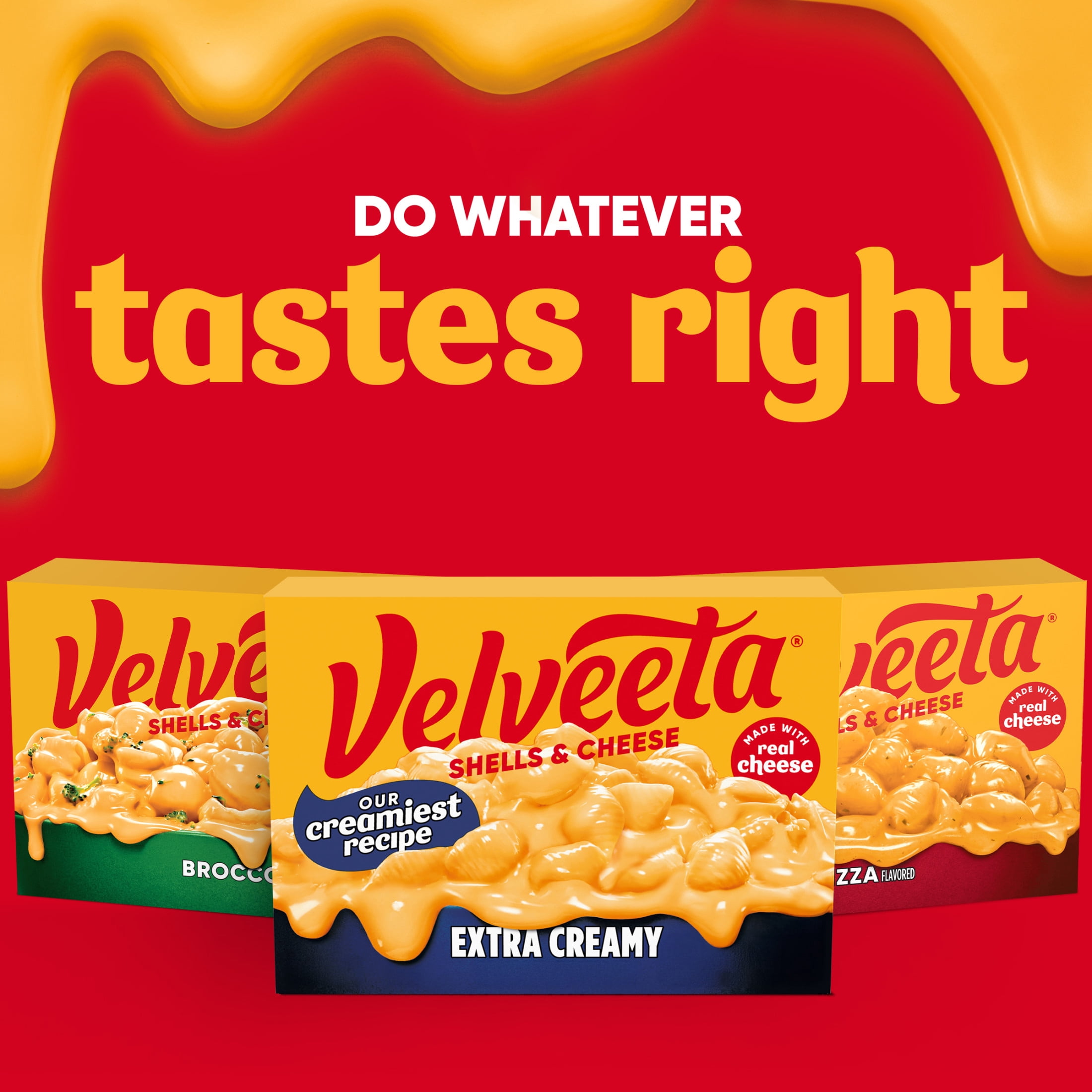 (4 pack) Velveeta Shells and Cheese Extra Creamy Mac and Cheese, 1 Box, for Easy Dinner or Dinner Sides, Extra Creamy, Made with Real Cheese, 11 oz