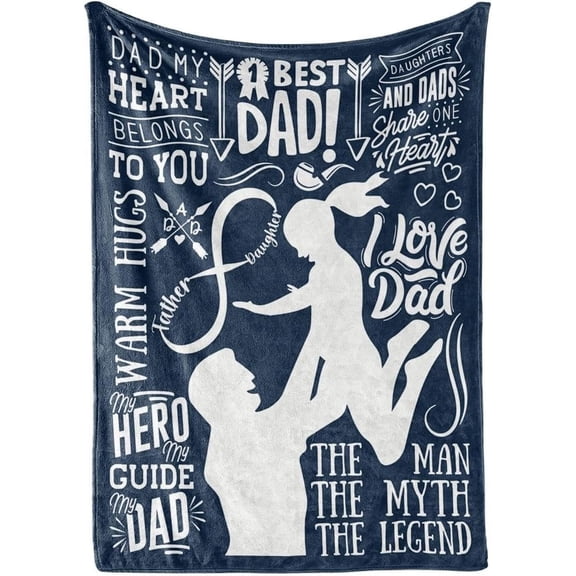LHSHID Father's Day Birthday Gifts for Dad to My Dad Gifts from Daughter Son Best Dad Gifts Ideas Soft Throw Blanket Daughter&Dad 30"x40"