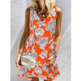 thumbnail image 1 of Nouvelle Robe d'Été Sans Manches à Col en V Imprimée pour Femmes, Robe Mini de Plage, 1 of 3