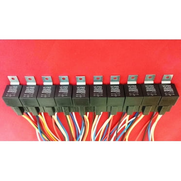 QTY5 RELAY  (5) 5 PIN SOCKET 12V DC 40A WATERPROOF DELCO C1754A REPLACEMENT