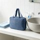thumbnail image 1 of Organizador de maquillaje portátil colgante de poliéster con separación para productos secos y húmedos,multicompartimento para baño,gimnasio o playa,almacenamiento plegable para, 1 of 6