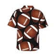 thumbnail image 3 of Balery Brown Football On Black Print Men's Hawaiian Shirts Short Sleeve Beach Shirt Relaxed Fit Vacation Button Down Shirts-3X-Large, 3 of 9