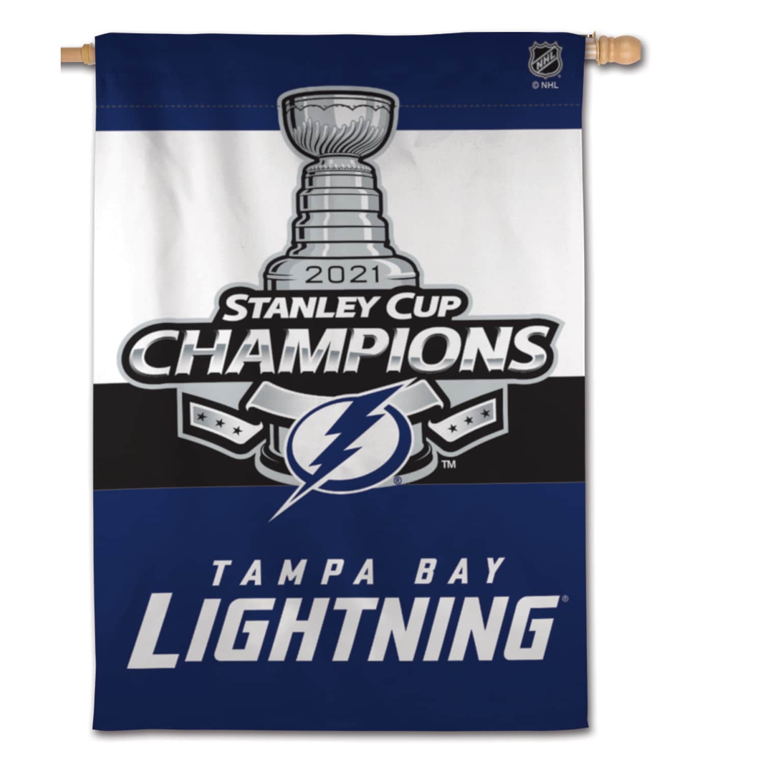 WinCraft Tampa Bay Lightning 3 Time Cup Champions Pennant Banner Flag 