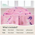 thumbnail image 4 of Luxclub Unicorn Pattern Microfiber Bed Sheet Set, Kids Full Size Sheets, Toddler Bedding for Girls and Boys, Pink Uniscorns, 4 Piece, 4 of 10