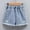 Blue, variant on Lilgiuy Big Girls Summer Denim Shorts Thin Pearl Flower Decoration Elastic Waistband Shining Ripped Jeans Shorts for 4-15 Years