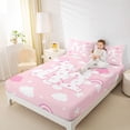 thumbnail image 3 of Castle Fairy Pink Rainbow Letter M Full Size Sheets 4-Piece for Girls,Cartoon Theme Bed Sheets for Kids, 3 of 6