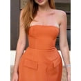 thumbnail image 5 of Yunliwuli Women Summer Mini Party Dress Sleeveless Off Shoulder Tube Top Dress with 2 Pockets, 5 of 9