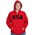 thumbnail image 3 of United States of America USA Patriot Unisex Fleece Graphic Zip Up Hoodie Brisco Brands 4X, 3 of 6