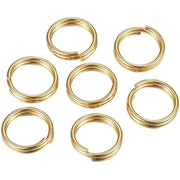 20pcs Stainless Steel Split Rings Double Loop Jump Ring Golden Key Ring for Bracelets Necklaces Jewelry Making