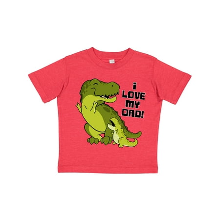 

Inktastic I Love My Dad with Baby and Daddy Tyranasaurus Rex Gift Toddler Boy or Toddler Girl T-Shirt