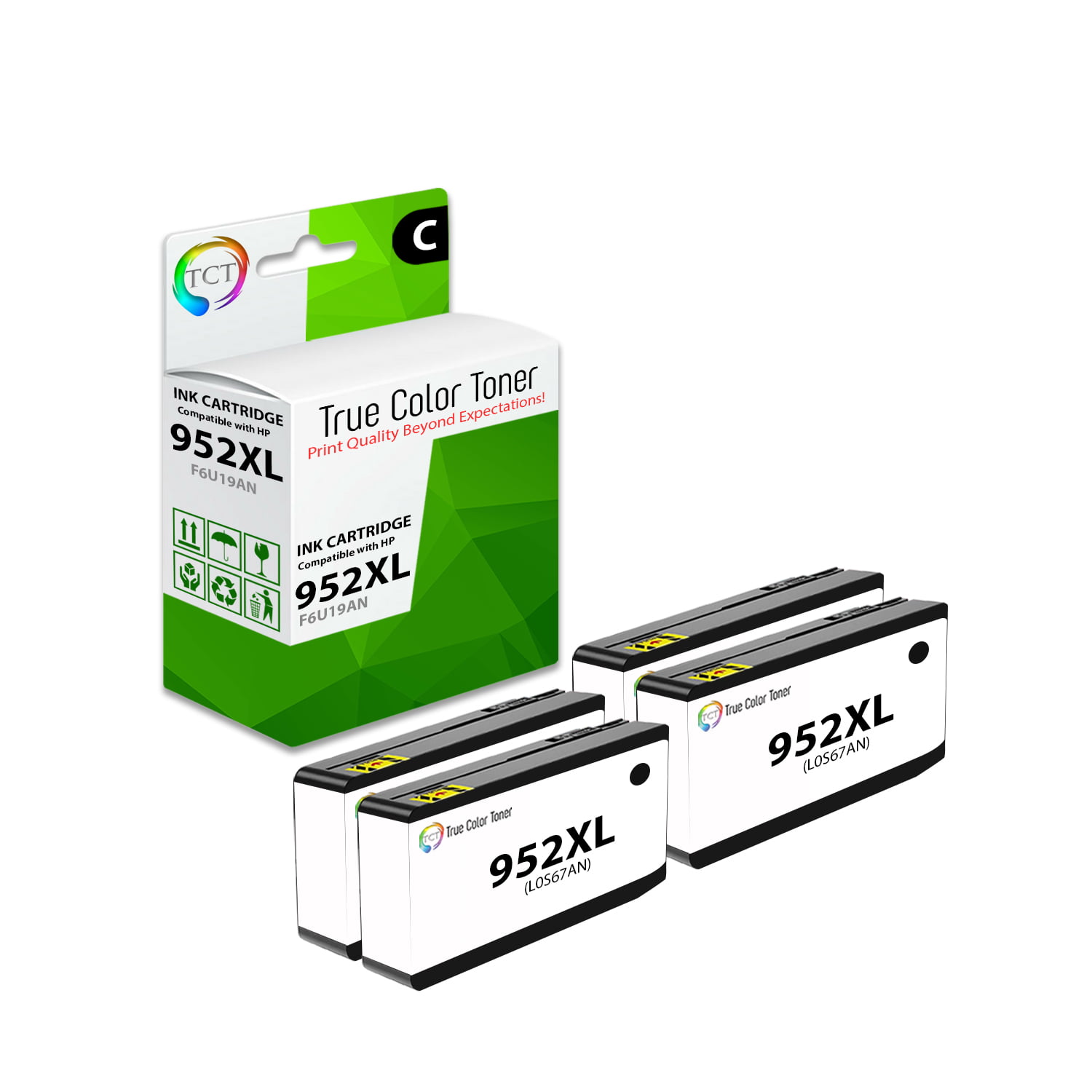 vaas pion Socialistisch TCT Compatible Ink Cartridge Replacement for HP 952XL 952 XL F6U19AN Black  works with HP OfficeJet 7740 8702 8715, Pro 8210 8216 8218 8710 8714 8720  8726 8730 8740 8746 Printers (2,000 Pages) - 4 Pack - Walmart.com