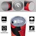 thumbnail image 4 of Rose 20 Oz Stainless Steel Skinny Tumbler – Vacuum Insulated Slim Travel Cup with Lid & Stainless Steel Straw, 360° Full Wrap Printed Tumbler for Home, Office & Outdoor Use, Spring, Floral, 4 of 6