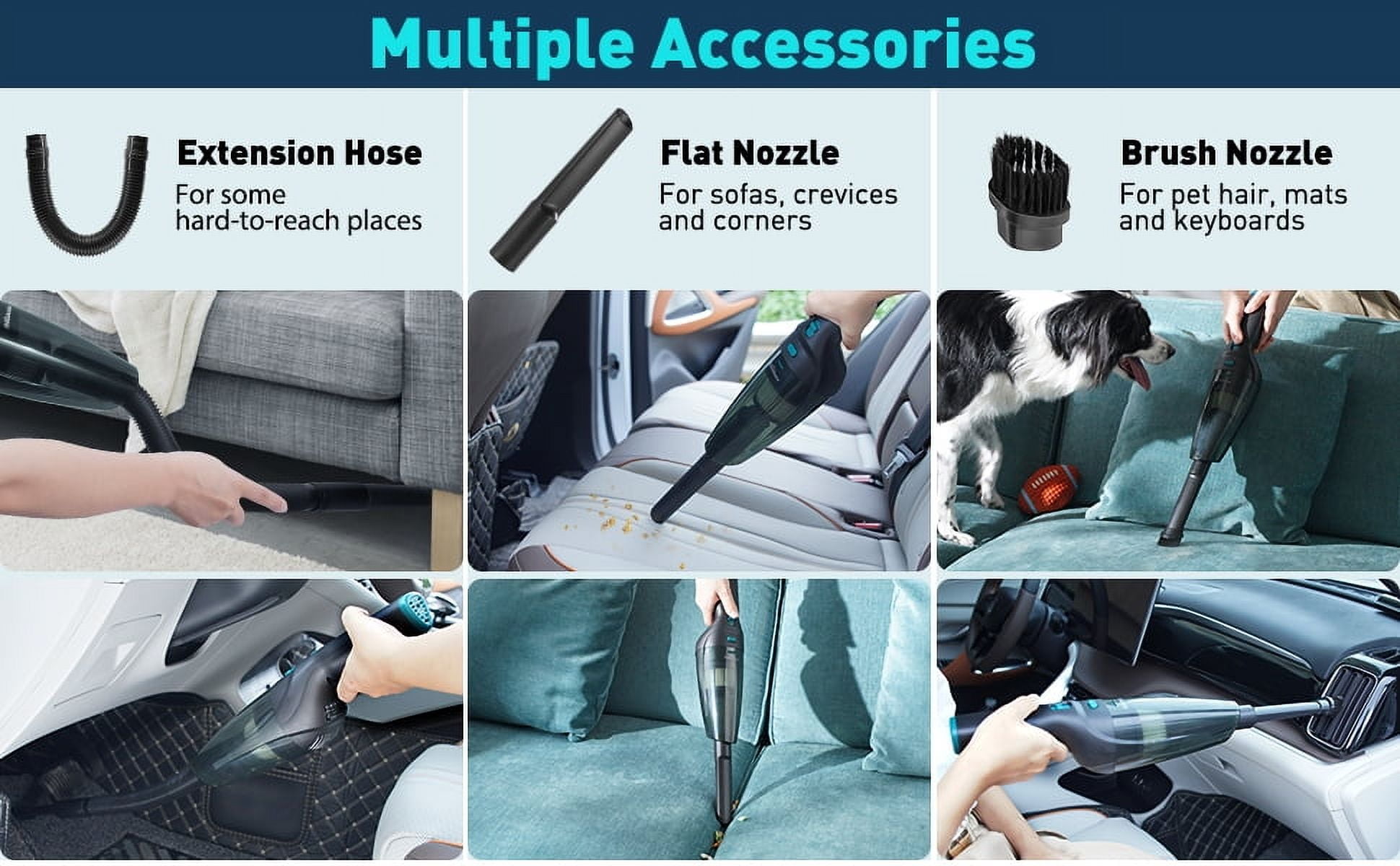 HOMEKANE Handheld Vacuum Cordless, 9.5KPA Strong Suction, 2-in-1 Charging Stand, Rechargeable & Lightweight for Quick Cleaning - Ideal for Home, Car, Pet Hair