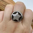 thumbnail image 5 of Personalized Five Pointed Star Ring 14K Yellow Gold Jewelry Biker Punk Men Ring, 5 of 9